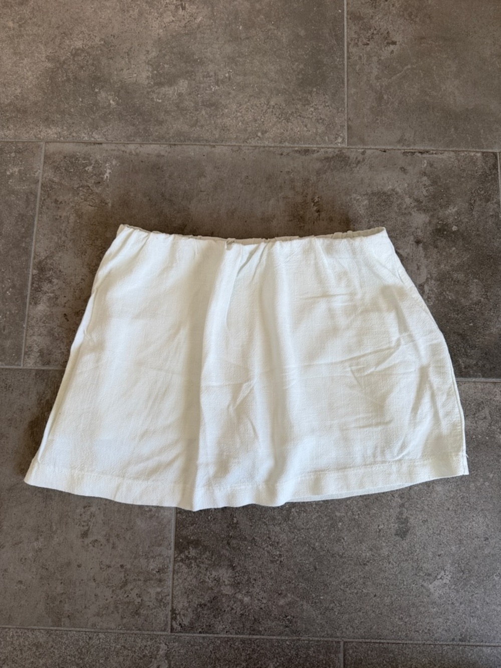 Amazon White Linen Mini Skirt